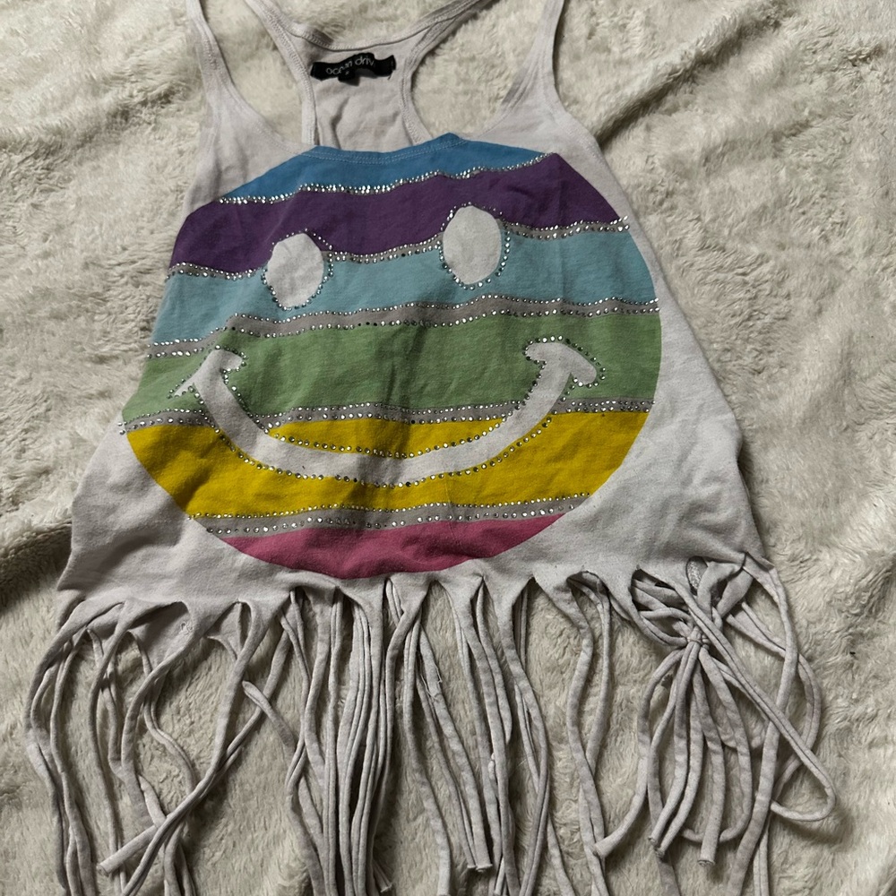 Ocean Drive Blue and White Tank Top